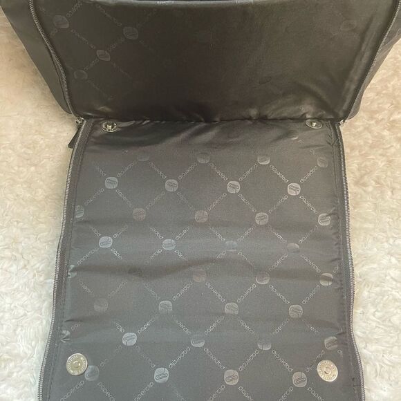 Paper Clip Black Nylon Quilted Large Diaper Bag silver tone hardwares. - Picture 15 of 15